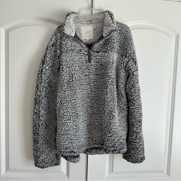 Thread & Supply Grey Sherpa Pullover with Zipper True Grit Style - Picture 10 of 16